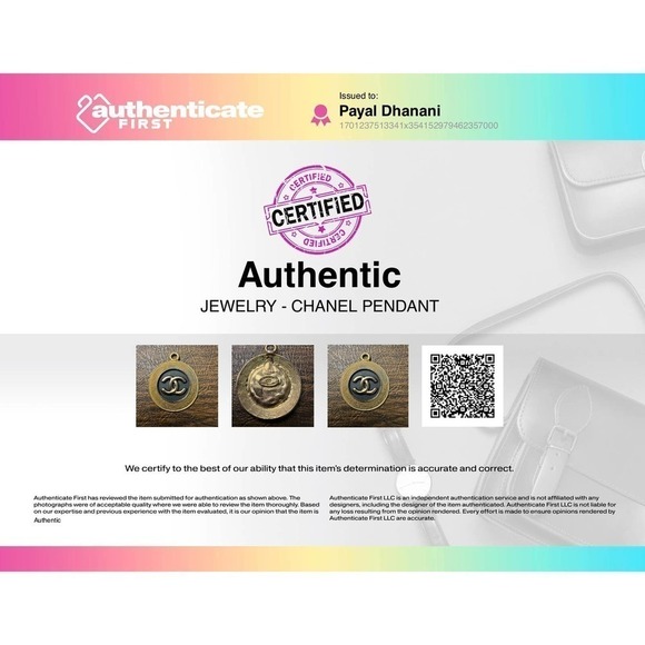 Vintage Chanel Coco Mark Gold Plated Circle Pendant with COA - Picture 7 of 7